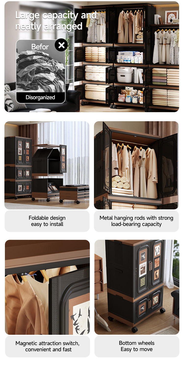 Foldable Storage Wardrobe (1 + 3 Layer)