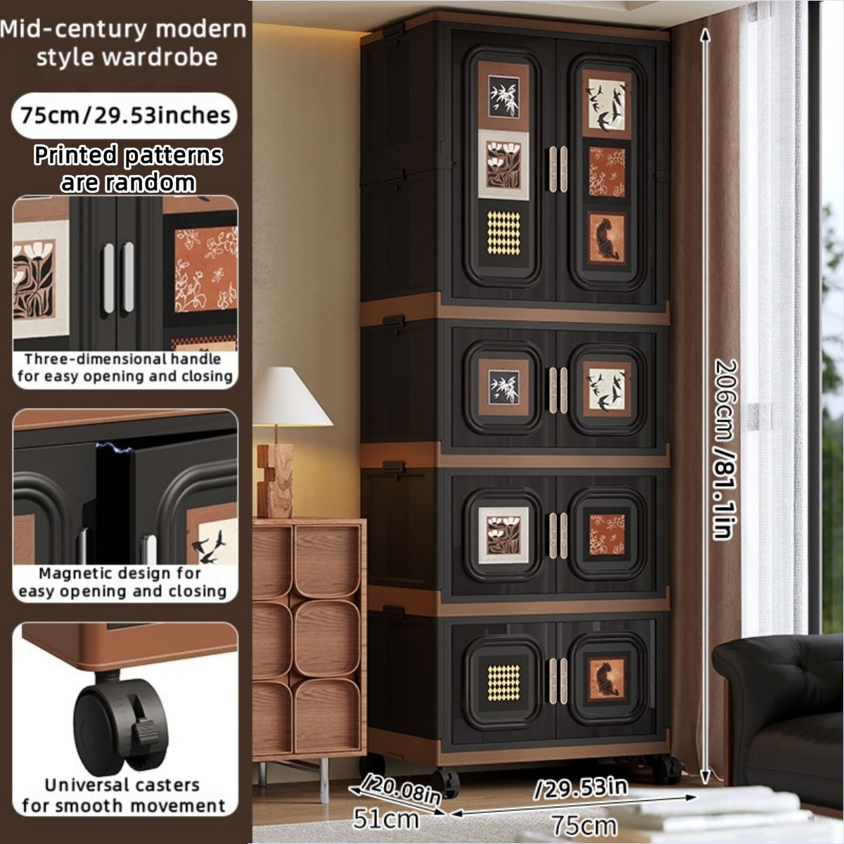 Foldable Storage Wardrobe (1 + 3 Layer)