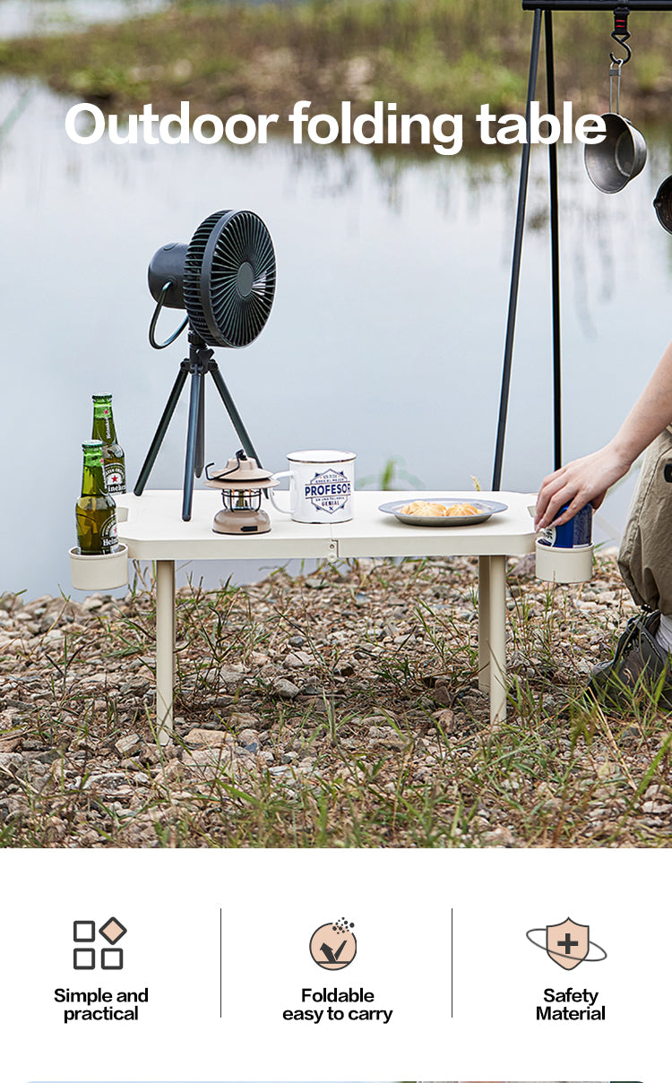 Folding Camping Table with Cup Holders