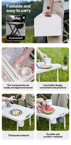 Folding Camping Table with Cup Holders
