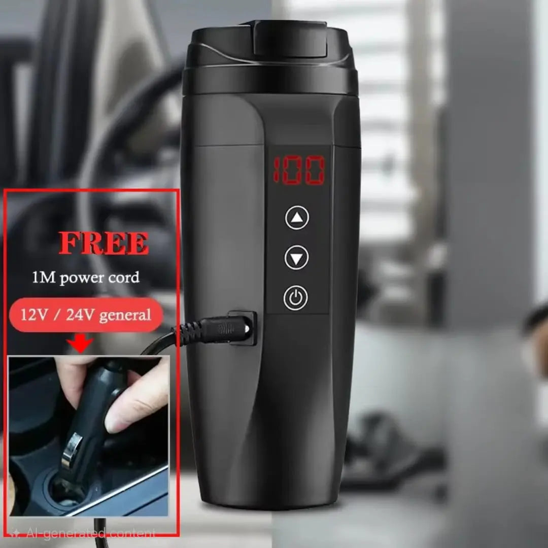 12V Smart Car Heating Mug – 450ml Temperature Control Kettle