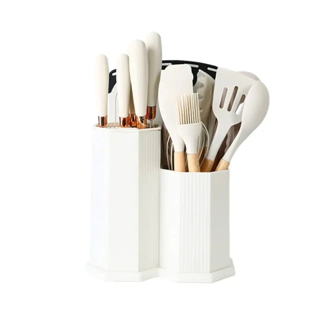 19-Piece Kitchen Utensils & Knife Set with Holder