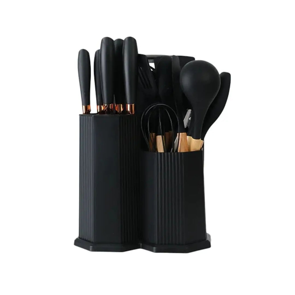 19-Piece Kitchen Utensils & Knife Set with Holder