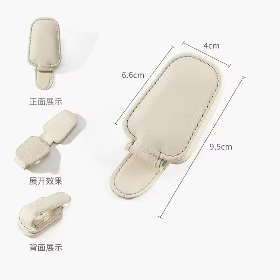 Magnetic Leather Car Visor Sunglasses Holder