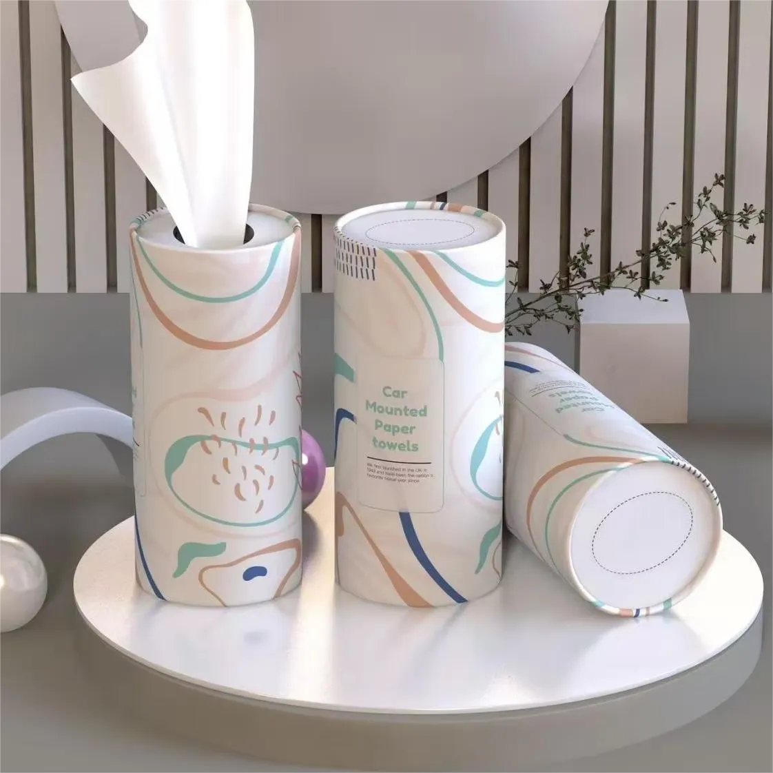 Car Cup Holder Tissue Set – 4 Pack (200 Sheets, 3-Ply)